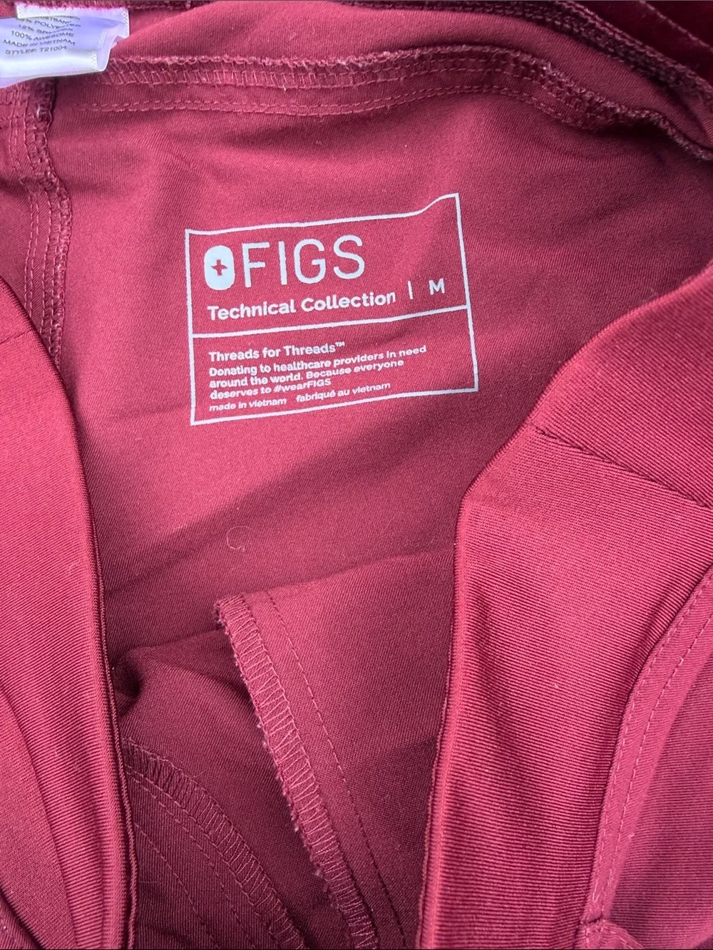 Women’s FIGS scrubs Drawstring Cargo Pants - Burgundy- straight leg